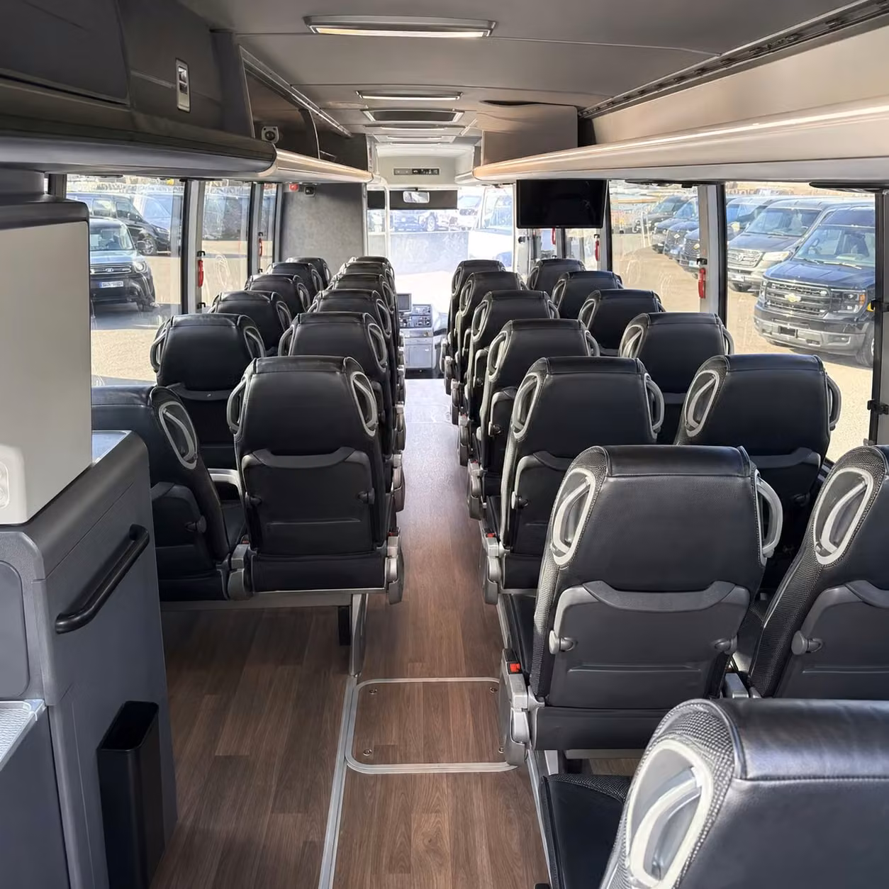 glendale charter bus rental interior